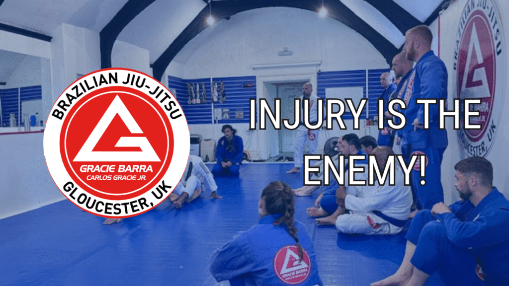 students in a line, ready to begin a BJJ class.